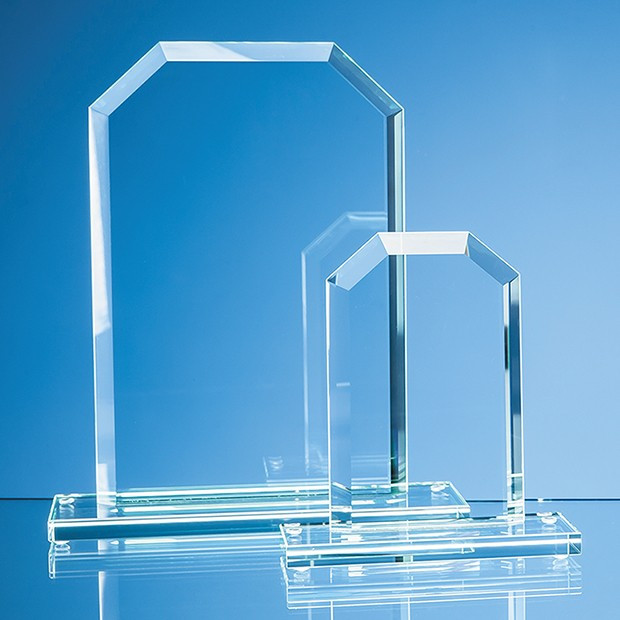 Custom Printed 25cm x 17cm x 12mm Jade Glass Bevelled Edge Honour Award