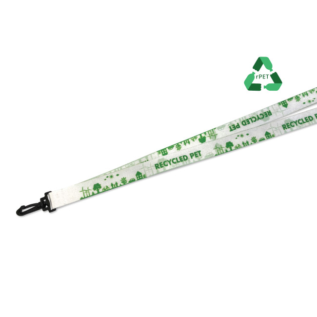 Custom Printed 10mm Eco Friendly R-PET Heat Transfer Lanyard