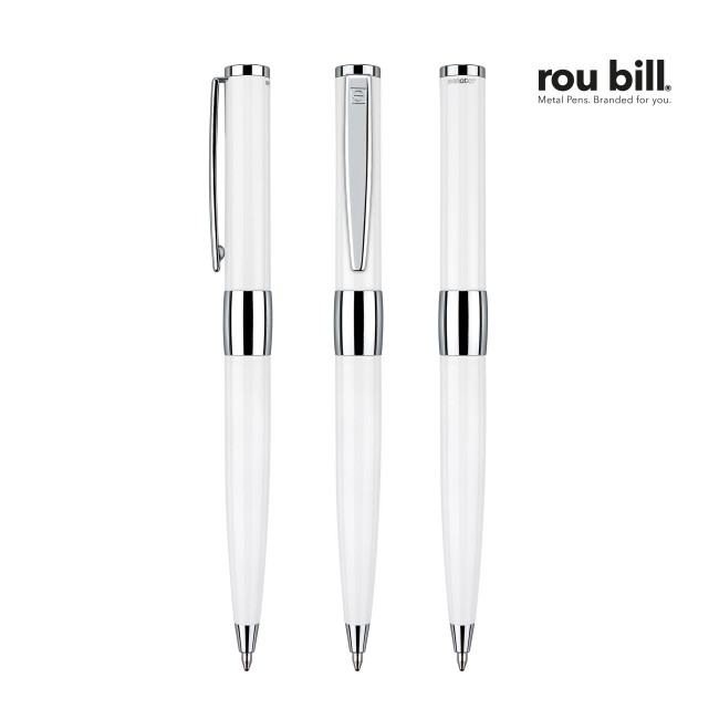 Custom Printed Rou Bill Image White Line Twist Ball Pen