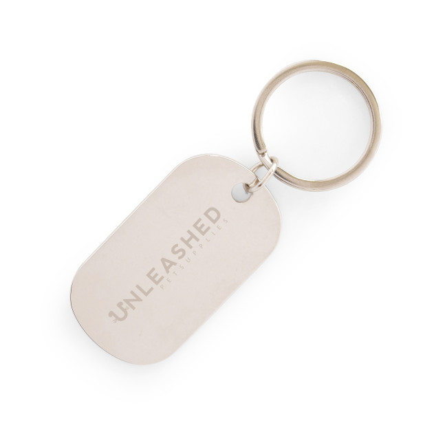 Custom Printed Metal Dog Tag Keyring - Image 1