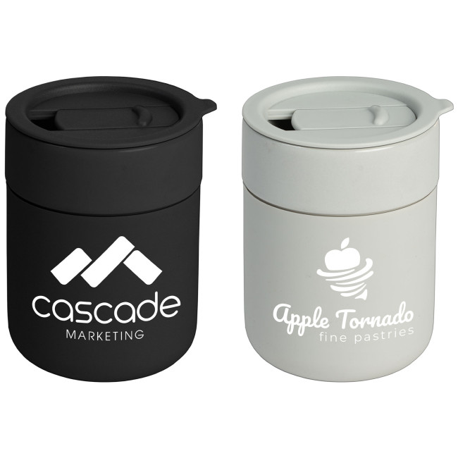 Custom Printed Obsidian Matte Ceramic and Silicone Mug 270ml