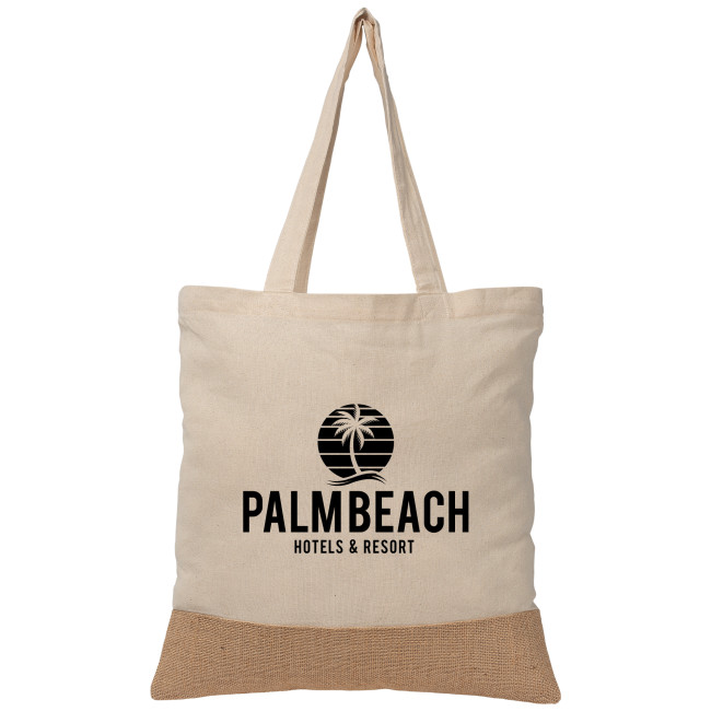 Custom Printed Rio™ 140 gsm Recycled Cotton and Jute Tote Bag