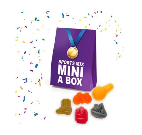 Custom Printed Eco Mini A Box with Sports Sweets