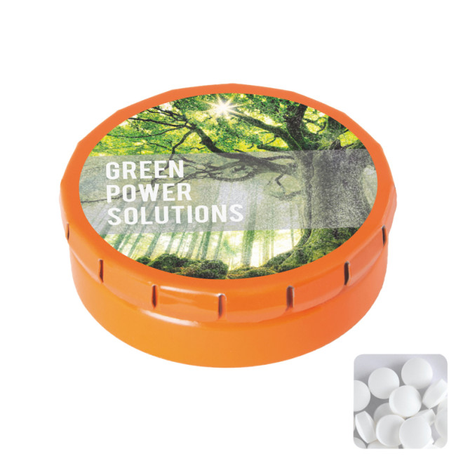 Custom Printed Round Click Tin With Dextrose Mints - Image 2