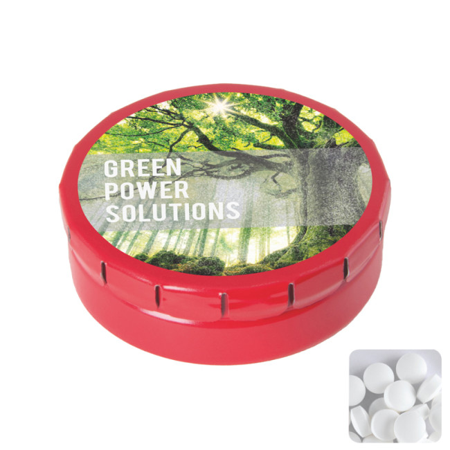 Custom Printed Round Click Tin With Dextrose Mints - Image 1