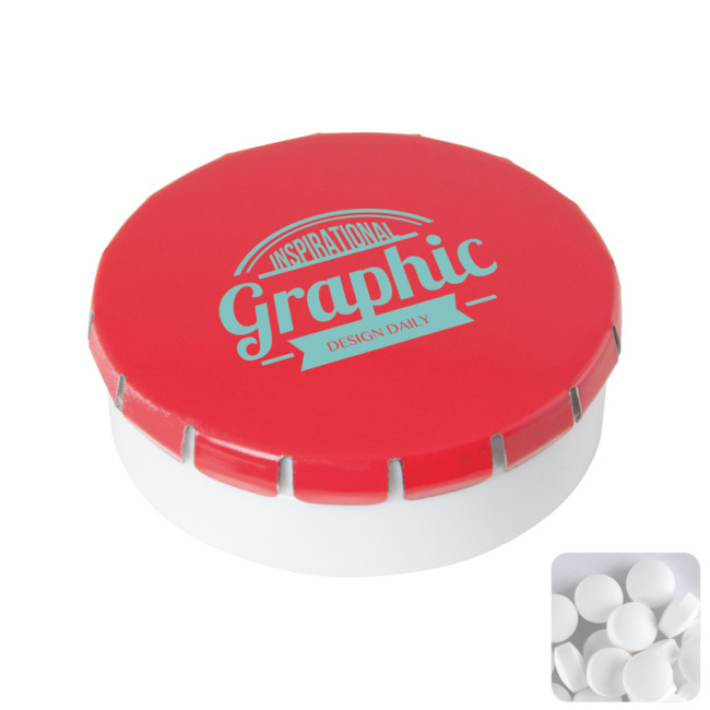 Custom Printed Round Click Plastic Pot With Sugar Free Mints - Image 5