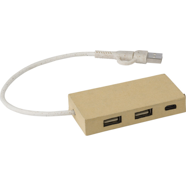 Custom Printed Aluminium And Recycled Paper USB Hub - Image 1