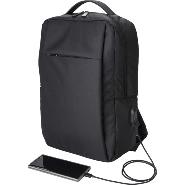 Custom Printed Rpet Laptop Backpack - Image 1