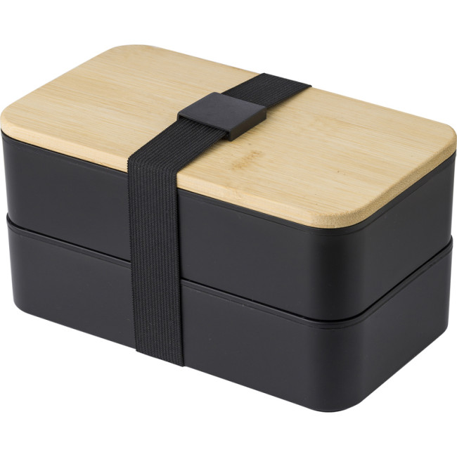 Custom Printed Double Lunch Box With Bamboo Lid - Image 2