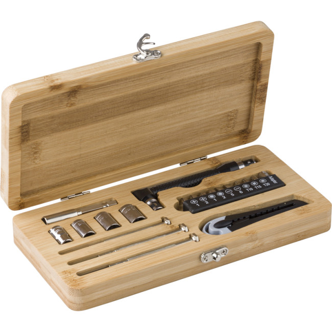 Custom Printed Bamboo Tool Set 27pc - Image 1