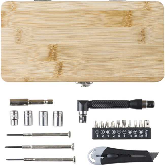 Custom Printed Bamboo Tool Set 27pc - Image 3