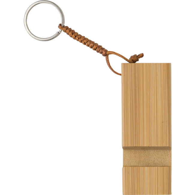 Custom Printed Bamboo Key Chain Phone Stand - Image 4