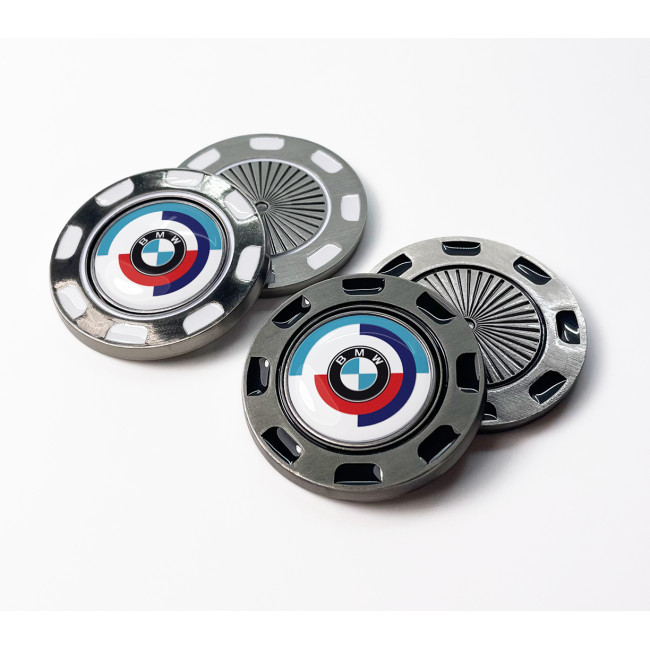 Custom Printed 40mm Metal Pokerchip With Removable Golf Ball Marker