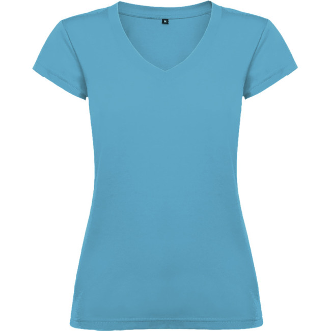 Custom Printed Victoria Short Sleeve Women's V-Neck T-Shirt - Image 5