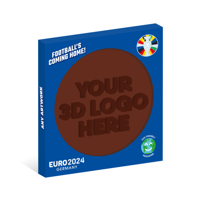 Custom Printed Eco Window Disc Box Milk Chocolate 100mm - Image 1