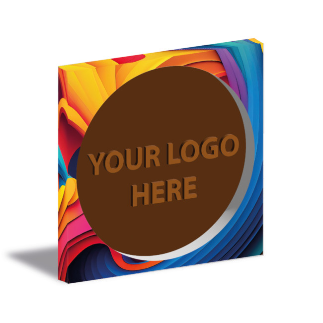 Custom Printed Eco Window Disc Box Milk Chocolate 100mm - Image 2