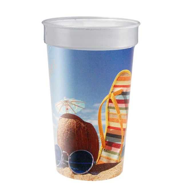 Custom Printed Plastic Reusable Drinking Cup 0.4L - Image 1