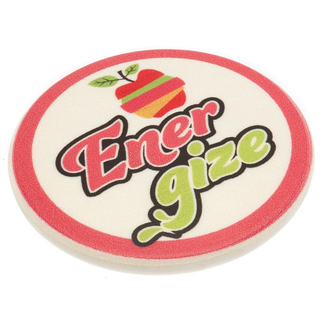 Custom Printed Recycled Plastic Button Badge 37mm - Image 1