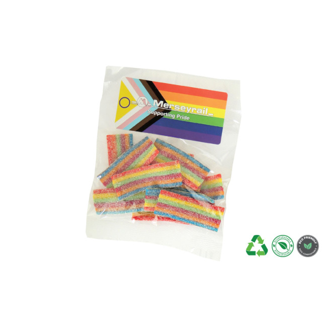 Custom Printed Bag of Rainbow Belts 50g