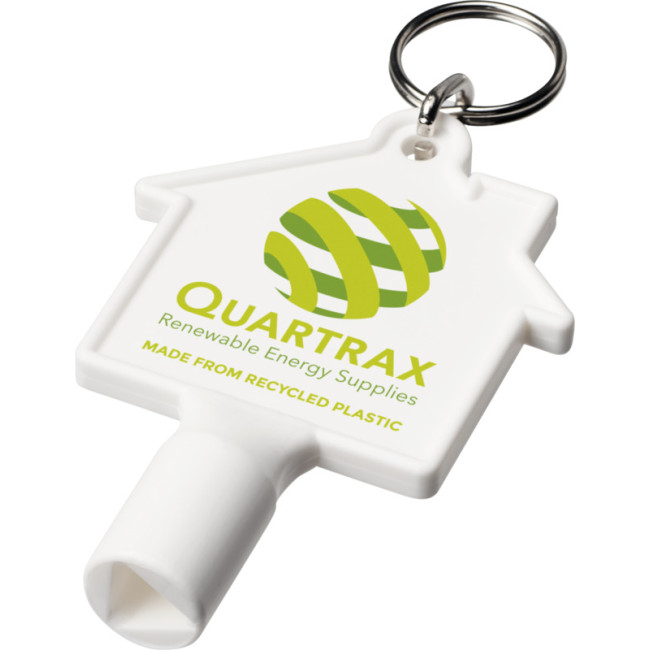 Custom Printed Maximilian House-Shaped Recycled Utility Key Keychain - Image 1