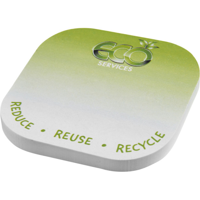 Custom Printed Sticky-Mate  Square-Shaped Recycled Sticky Notes With Rounded Corners