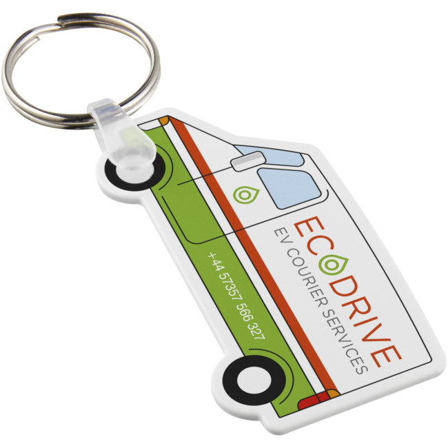 Custom Printed Tait Van-Shaped Recycled Keychain