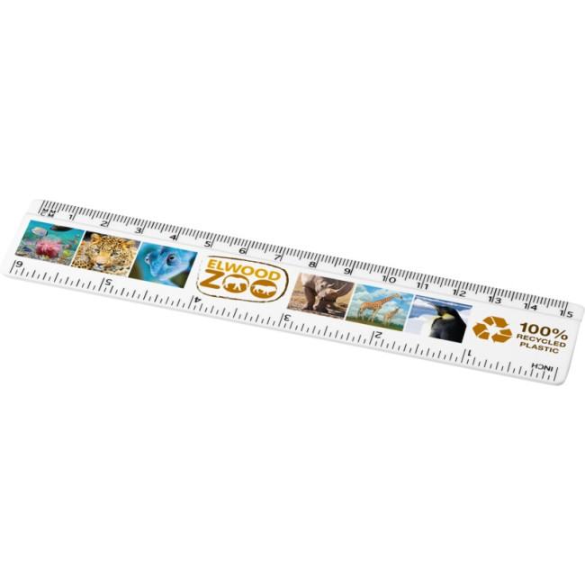 Custom Printed Refari 15 cm Recycled Plastic Ruler - Image 1