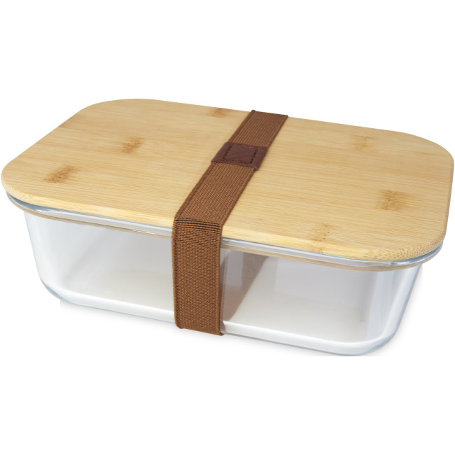 Custom Printed Roby Glass Lunch Box With Bamboo Lid