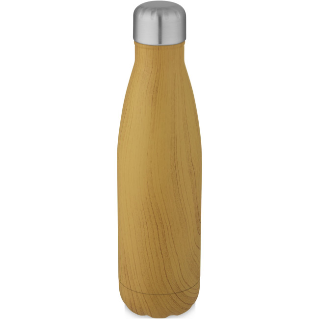 Custom Printed Cove Vacuum Insulated Stainless Steel Bottle With Wood Print 500ml - Image 2