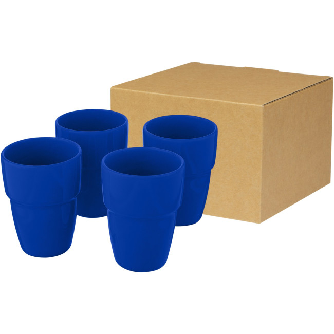 Custom Printed Staki 4-Piece Stackable Mug Gift Set 280ml - Image 4