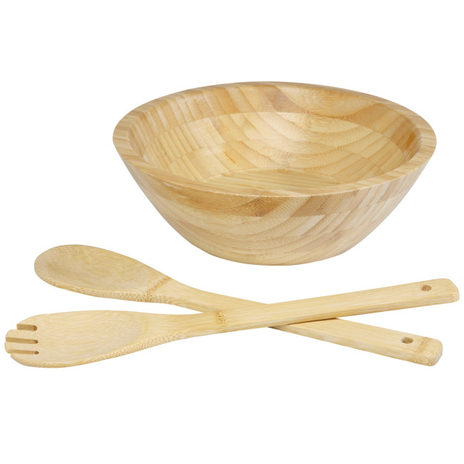 Custom Printed Argulls Bamboo Salad Bowl And Tools