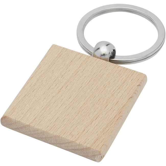 Custom Printed Gioia Beech Wood Squared Keychain