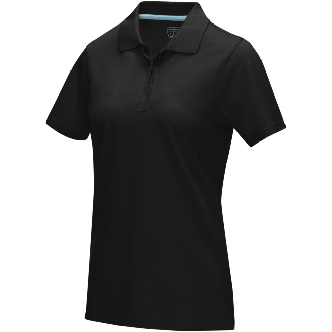 Custom Printed Graphite Short Sleeve Women’s GOTS Organic Polo - Image 5