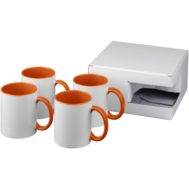 Custom Printed Ceramic Sublimation Mug 4-Pieces Gift Set - Image 1