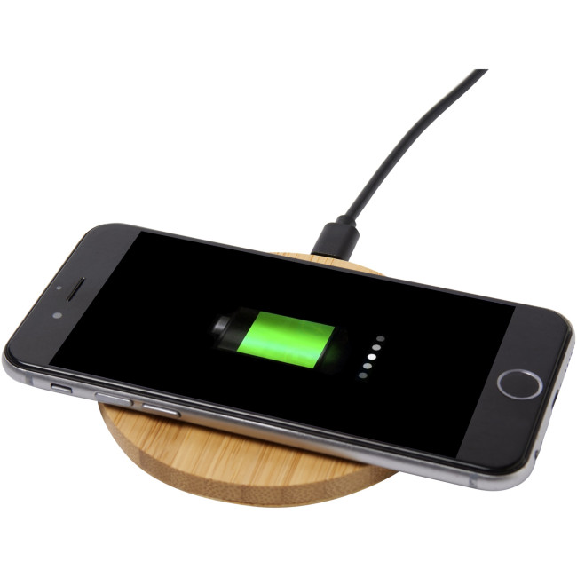 Custom Printed Essence Bamboo Wireless Charging Pad 5W