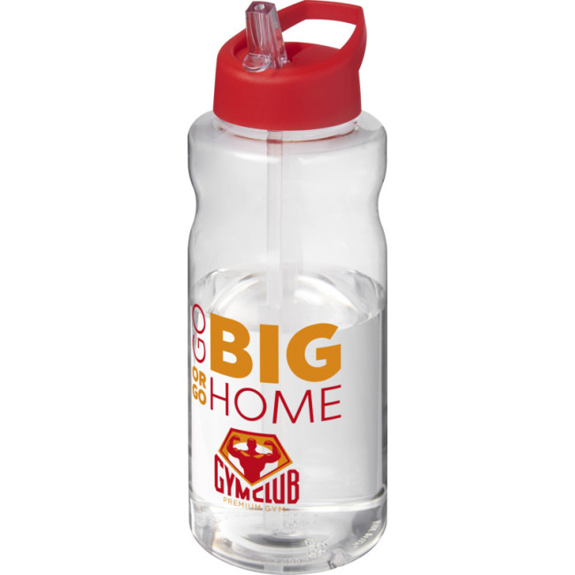 Custom Printed H2O Active  Big Base 1 Litre Spout Lid Sport Bottle - Image 3