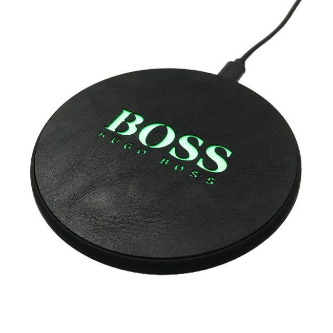 Custom Printed LED Light Up Leather Wireless Charging Pad