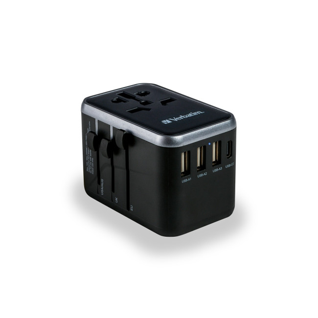 Custom Printed Verbatim 4-Port Pro Universal Travel Adapter