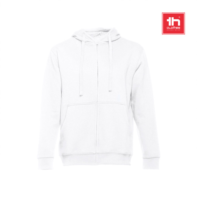 Custom Printed Amsterdam Men's Hooded Full Zipped Hoodie White