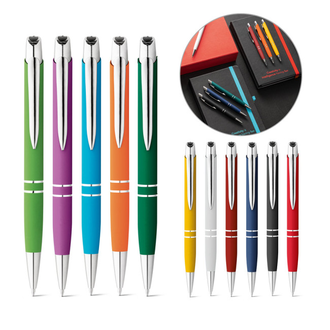 Custom Printed Marieta Soft Aluminium Ballpen With Clip