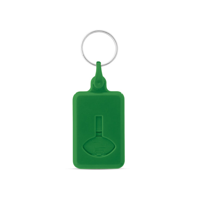 Custom Printed ABS Trolley Coin Keyring - Image 1