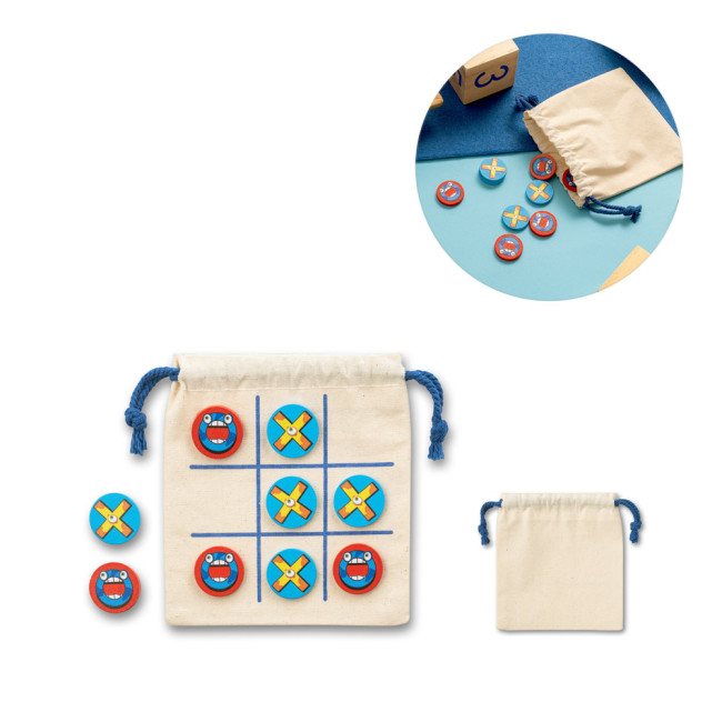 Custom Printed Classic 10-Piece Plywood Tic Tac Toe Game