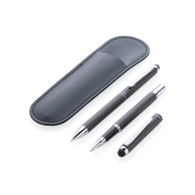 Custom Printed Swiss Peak Deluxe Pen Set In PU Pouch