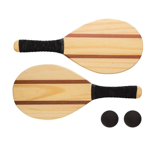 Custom Printed Wooden Frescobol Tennis Set