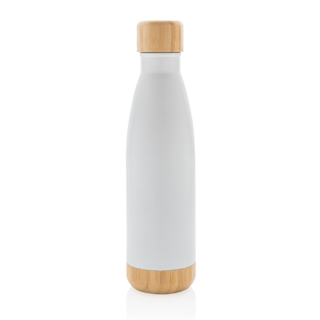 Custom Printed Vacuum Stainless Steel Bottle With Bamboo Lid And Bottom 520ml - Image 3