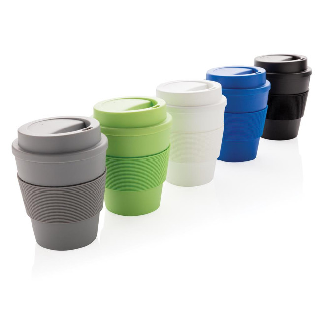 Custom Printed Reusable Coffee Cup With Screw Lid 350ml - Image 1