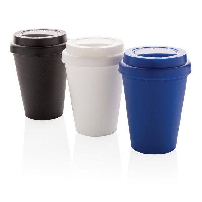 Custom Printed Reusable Double Wall Coffee Cup 300ml - Image 1