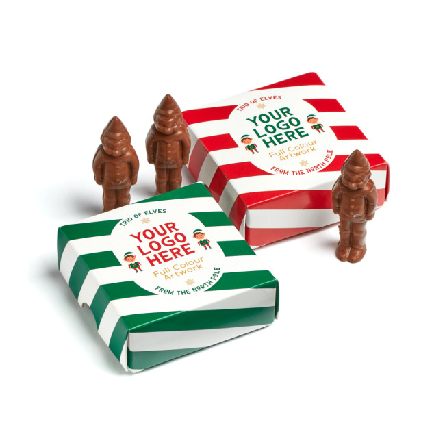 Custom Printed Winter Eco Treat Box Trio of Elves - Image 1