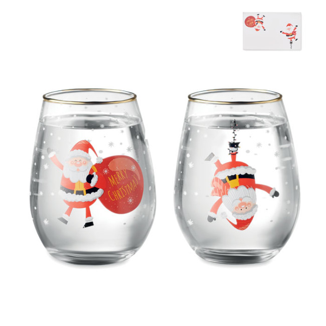 Custom Printed Set Of 2 Christmas Glasses