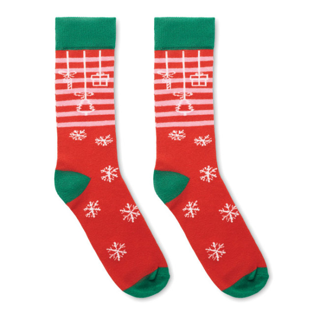 Custom Printed Pair Of Christmas Socks L - Image 3